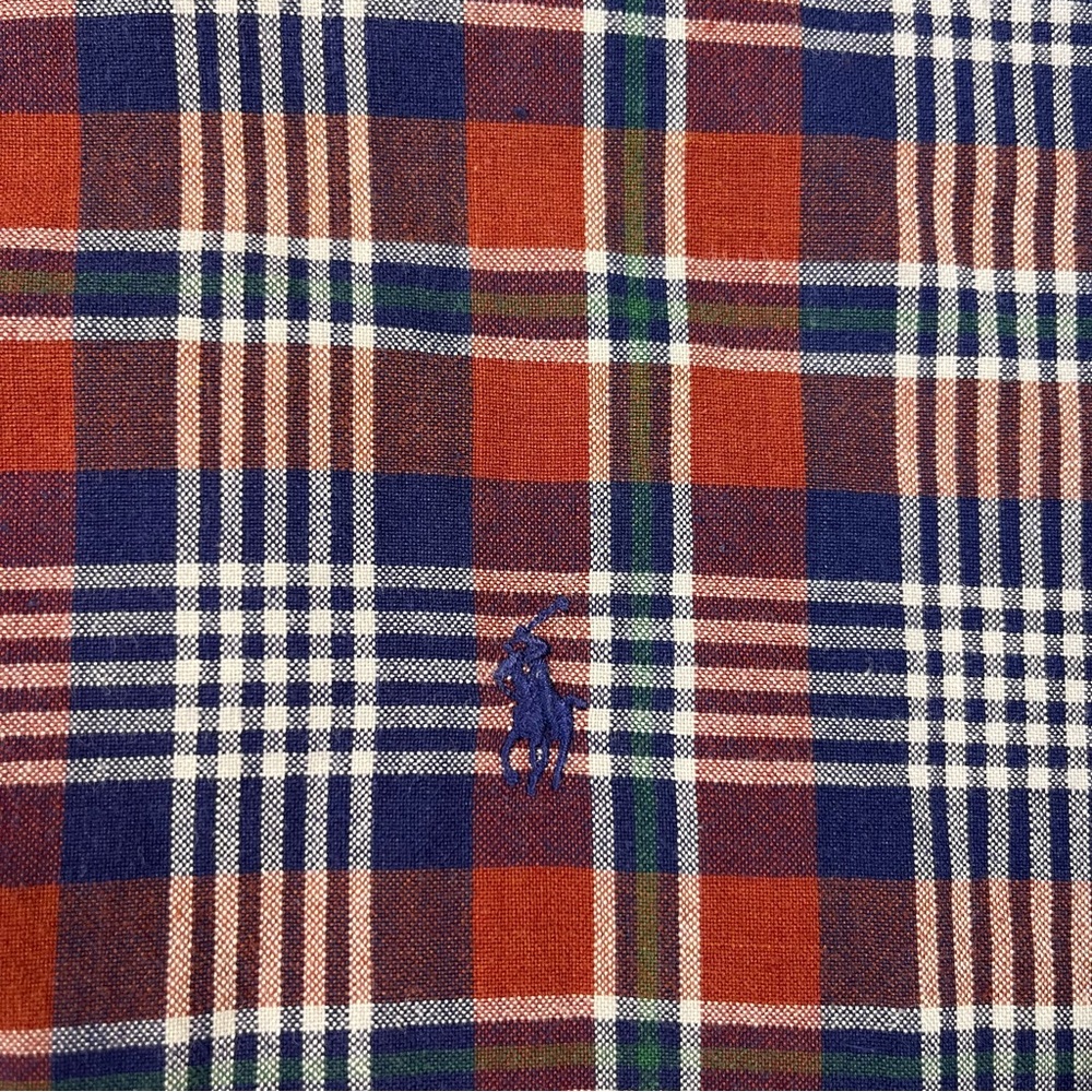 Ralph Lauren Mens Long Sleeve Button Up Checkered Shirt XL Red Blue Green Cotton - Picture 6 of 6